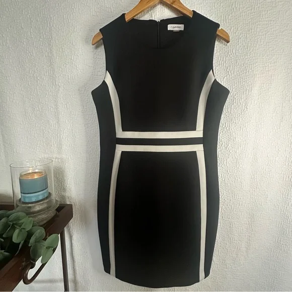 Calvin Klein Black and White Sheath Dress 14P - Picture 15 of 15